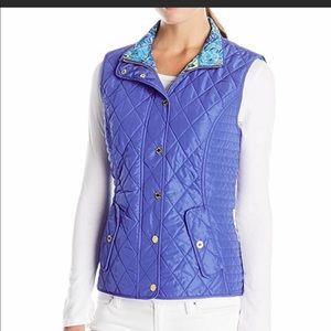 Lily Pulitzer Quilted Vest Blue Large